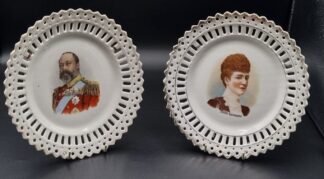 LOT 149 (329071/50) Est R200 to R400 - 3 x Early 20th Century Continental Soft-paste Porcelain Commemorative Rack Plates