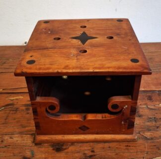 LOT 188 (325756) Est R300 to R600 - A 19th Century Cape Yellowwood, Oregon and Inlaid Fruitwood Voetstofie/ Foot Stove