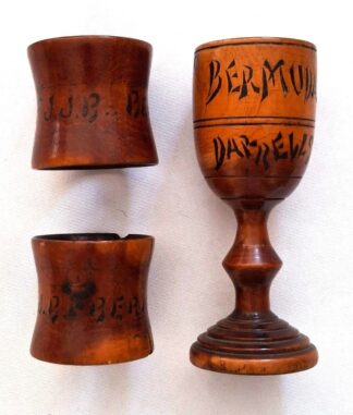 LOT 141 () Est R1000 to R3000 - A Scarce Boer War POW Bermuda - Darrell's Eiland Hand Crafted Wooden Egg Cup