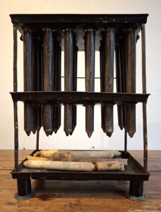 LOT 176 (3231428) Est R1000 to R3000 - A Rare Late 19th Century Black painted Tin Tallow Candle Mould on Stand