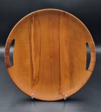 LOT 206 (32860) Est R500 to R1500 - A Mid 20th Century Scandinavian Blond Mahogany Circular Handled Tray