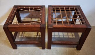 LOT 126 (32554) Est R200 to R400 - A Pair of Burmese Teakwood Low Stools circa 1920s