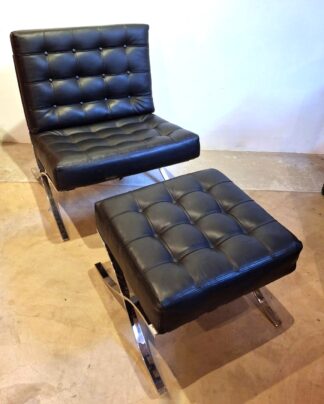 LOT 138 (328) Est R8000 to R15000 - A Vintage Italian Designed Ludwig Mies van Rohe Barcelona Chair with Matching Stool
