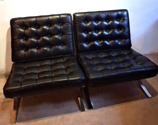 LOT 137 (328) Est R20000 to R40000 - A Pair of Vintage Italian Designed Ludwig Mies van der Rohe Barcelona Chairs circa 1980s