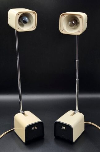 LOT 140 (32862) Est R500 to R1500 - A Pair of Adjustable Mid Century Japanese Manufactured Space Age-style Telescopic Desk Lamps circa 1960s- 1970s
