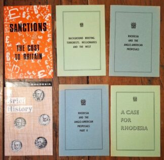 LOT 423 () Est R500 to R1500 - A Collection of Rhodesian Government Pamphlets and Articles during the UDI  Period (circa 1965)