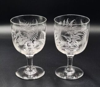 LOT 173 (32686) Est R300 to R600 - A Pair of Late 19th Century Anglo Cape Woodstock Glass Wine Glasses