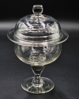LOT 174 (32907) Est R500 to R1500 - A Late 19th Century Anglo-Cape Woodstock Glass Footed Fruit Compote with detachable domed and finialled cover