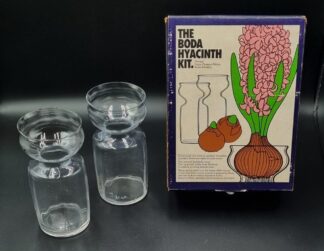 LOT 98 (32862) Est R500 to R1500 - A Pair of Mid 20th Century Swedish Boda Crystal  Hyacinth Bulb Vases circa 1970s, designed by Signe Persson-Melin