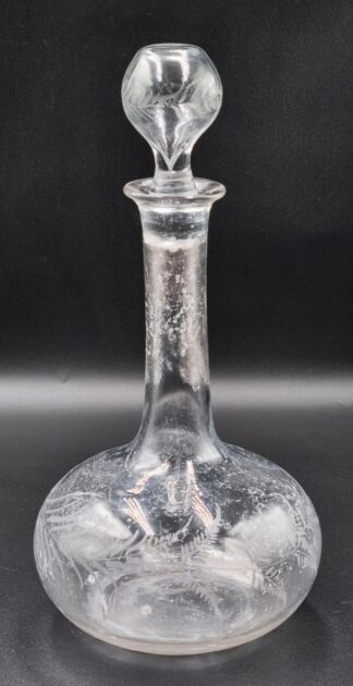 LOT 172 () Est R200 to R400 - A Late 19th Century Anglo-Cape Woodstock Glass Spirit Decanter with Globular Stopper