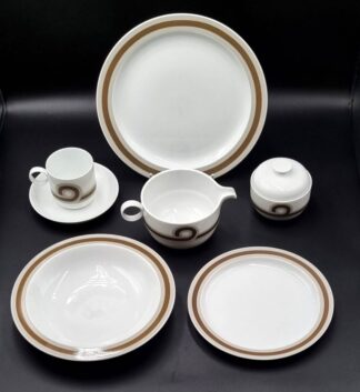 LOT 68 (325) Est R1000 to R3000 - A Mid 20th Century German Rosenthal Studio-linie Duo Baltic pattern Setting for 6 Luncheon Set circa 1970s, designed by Ambrogio Pozzi (Italian 1931 - 2012) and Rosemonde Nairac