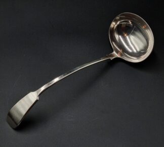 LOT 51 (32914) Est R100 to R300 - A Late Victorian EPNS Fiddle pattern Soup Ladle