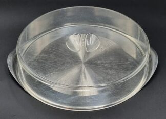 LOT 54 (32862) Est R500 to R1500 - A Mid 20th Century German WMF Cromargan Cake Plate with Original Perspex Cover/Kuchenplatte