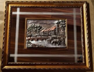 LOT 42 () Est R5000 to R15000 - A Pair of 20th Century Italian Studio Designer Firenze Sterling Silver Overlaid and Decorative Wall Plaque Reliefs (Laminato d' argento)