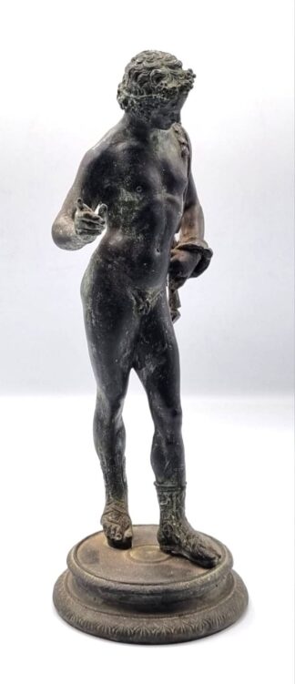 LOT 392 (25933) Est R2000 to R4000 - (Italian School Late 19th – Early 20th Century) Narcissus, after the antique, Grand Tour patinated bronze statuette