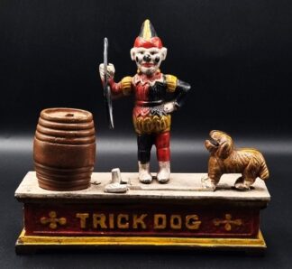 LOT 326 (325) Est R500 to R1500 - A Vintage Continental Reproduction Cast Iron The Hubley Trick Dog Bank