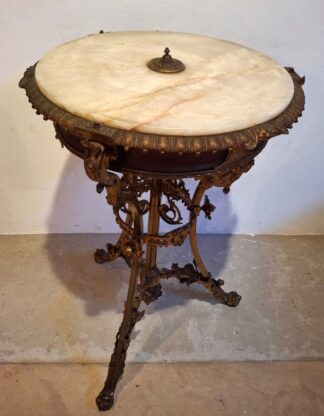 LOT 338 (33016) Est R4000 to R8000 - A Vintage French Onyx and Gilded Brass Chocolate Table