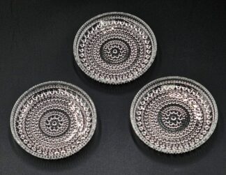 LOT 69 (33032) Est R500 to R1500 - 10 x Mid-20th Century Finnish Arabia Kastehelmi Clear (Dewdrop) pattern coasters circa 1970s