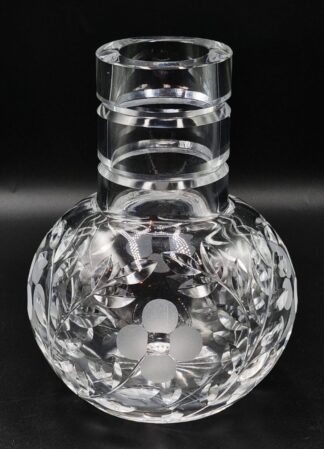 LOT 84 (33032) Est R500 to R1500 - A Heavy Mid-20th Century Czech Crystal Flower Vase, with etched and cut flower and leaf motifs