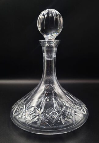 LOT 90 (32920) Est R500 to R1500 - A Continental Crystal Ship's Decanter with Globular Stopper