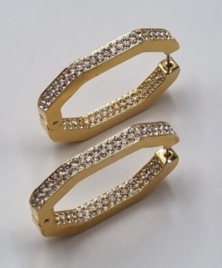 LOT 344 (32937J1) Est R1500 to R3000 - A Pair of Ladies Swarovski Gold Plated Dress Earrings