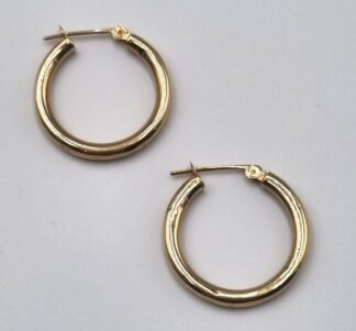 LOT 346 (32937J3) Est R1500 to R3500 - A Pair of Ladies 9ct Yellow Gold D end Hoop Earrings