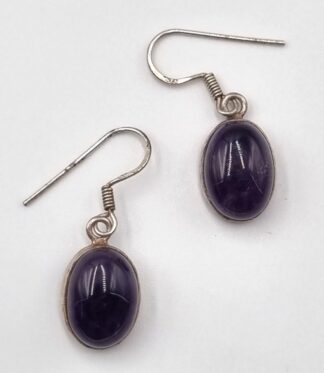 LOT 353 (32937J10) Est R100 to R300 - A Pair of Elegant Ladies Silver and Amethyst set cabochon Earrings