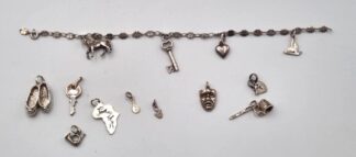 LOT 369 (33069) Est R500 to R1500 - A Continental Sterling Silver Charm Bracelet