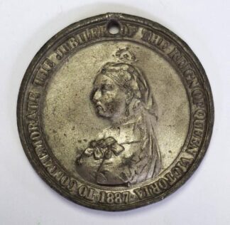 LOT 171 (32907) Est R50 to R150 - 1 x 1887 Pewter Jubilee of Queen Victoria Commemorative Medal