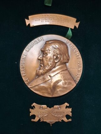 LOT 199 (32799) Est R1000 to R3000 - 1 x Gedenkpenning 1902 President S.J.P. Kruger Se Verblyf In Utrecht en Vredesluiting / 1902 President S.J.P. Krugers Stay In Utrecht And Peace Conclusion Commemorative Medal