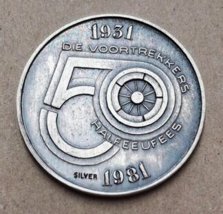 LOT 209 (32582) Est R500 to R1500 - 1 x 1981 Die Voortrekkers Halfeeufees - 50th Anniversary of the Voortrekker Monument Commemorative Silver Medal