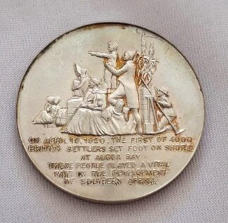 LOT 257 (32907) Est R400 to R800 - 1 x 1970 Sterling Silver Commemorative Medal marking the 150th Anniversary of the Arrival of the British 1820 Settlers in South Africa