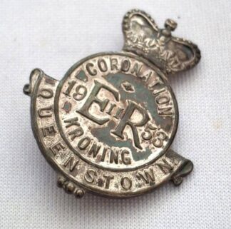LOT 266 (32907) Est R200 to R400 - 1 x Silver 1953 Coronation of Queen Elizabeth II Queenstown, South Africa Commemorative Brooch