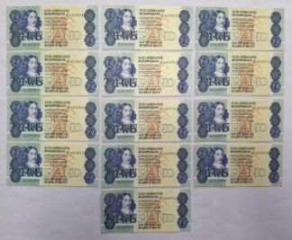 LOT 286 (33065) Est R100 to R300 - 12 x RSA R2 Banknote GE6208706-GE6208710, GE6208725-GE6208728, GE6208754-GE6208756