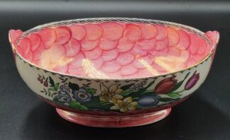 LOT 144 (33046) Est R300 to R600 - An Early 20th Century Art Deco-style Maling Springtime pattern (Waved) Lustre Glazed Flower Bowl circa 1930s