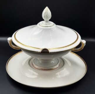 LOT 146 (3301649) Est R1000 to R3000 - An Early 20th Century German Rosenthal Selb Bavaria Porcelain footed handled Soup Tureen with finialled Cover in the Classical  taste