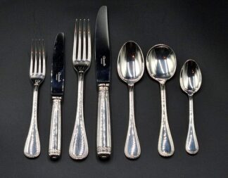 LOT 45 (330) Est R15000 to R25000 - A Magnificent Setting for 8 French Christofle Silverplated Malmaison pattern Table Flatware (57pcs)