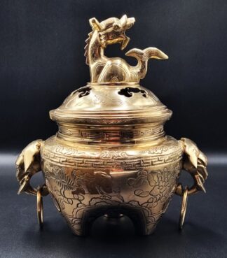 LOT 210 (33016) Est R1000 to R3000 - An Unusual 20th Century Oriental Brass Footed Koro
