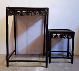 LOT 220 (33016) Est R1000 to R3000 - A Graduated Set of Four Vintage Chinese Ebonised Ming-style Hardwood Nesting Tables
