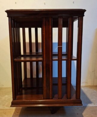 LOT 222 (33110) Est R5000 to R15000 - A Fine and Handsome Edwardian Sheraton Revival Mahogany footed Revolving Library Bookcase