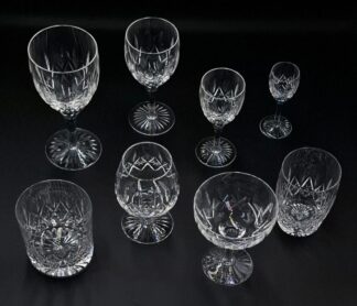 LOT 163 (30097) Est R10000 to R30000 - An Extensive Suite of Stuart Crystal Glencoe-Clear pattern Table Glassware and Stemware (96pcs)