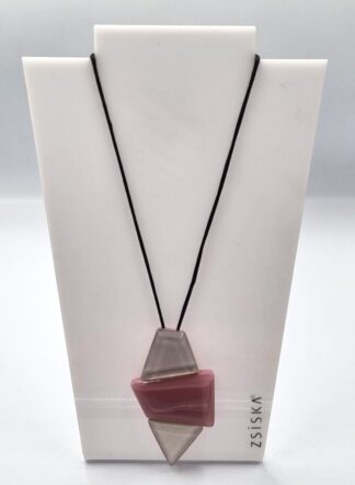 LOT 386 (33081) Est R500 to R1500 - A Striking and Bold Ladies Zsiska Designer Handcrafted Resin Reflection Collection Three-panel Vertical Drop Pendant