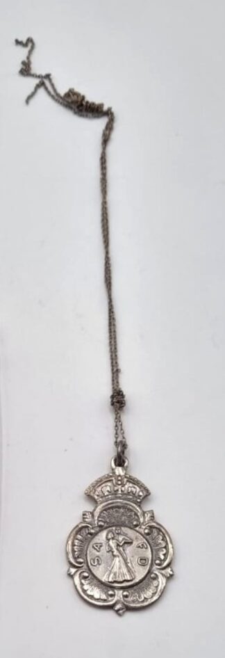 LOT 402 (33128) Est R500 to R1500 - A Rare  SA Union Period Sterling Silver South African Federation of Dance (SAFD) Medal Pendant circa 1940s