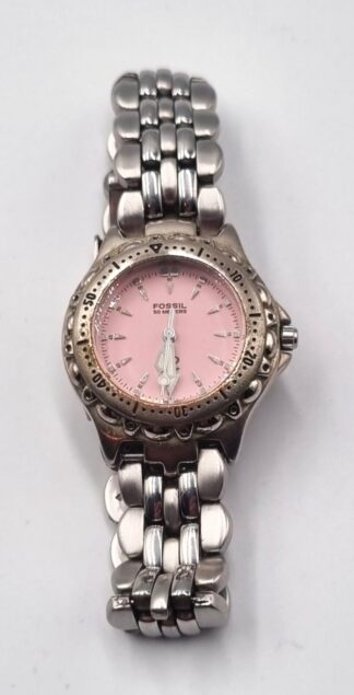 LOT 407 (3295940) Est R500 to R1500 - A Ladies Fossil Blue 50 Meters Stainless Steel Sports-style Diver Wristwatch circa 1990s-2000s