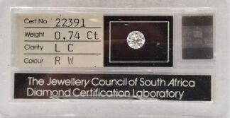 LOT 419 () Est R20000 to R30000 - A Certified Unset Loose RBC Natural Diamond Gemstone (0,74ct) (Cert no. 22391)