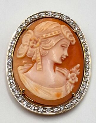 LOT 322 (32951) Est R2000 to R4000 - A 9ct Yellow Gold Framed Cameo Brooch