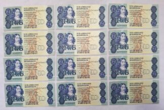 LOT 464 (33065N38) Est R100 to R300 - 12 x South African 2 Rand Bank notes