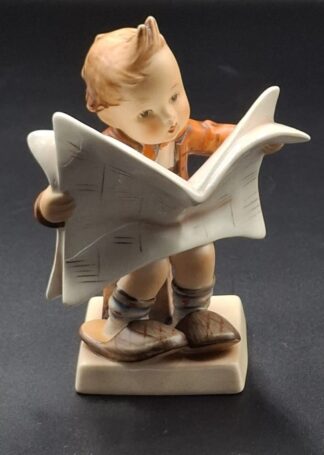 LOT 102 (329356/43) Est R100 to R300 - A Post-war West German  M.I. Hummel porcelain figurine, Latest News (Das Allerneueste)
