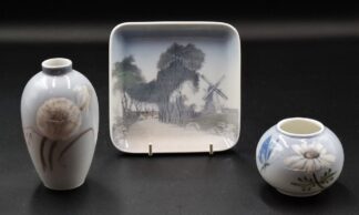 LOT 146 (33119) Est R300 to R600 - 3 x Royal Copenhagen and Bing and Grondahl porcelain Cabinet Pieces