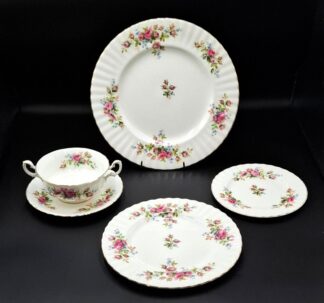 LOT 149 (32949) Est R5000 to R15000 - An Extensive  Royal Albert Bone China Moss Rose pattern Dinner and Part Tea  Service for Ten
